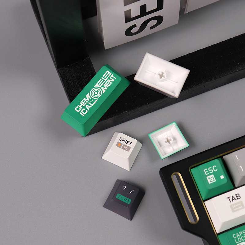 Chemistry 003 Theme keycaps Green Transparent PBT+PC Sublimation ...