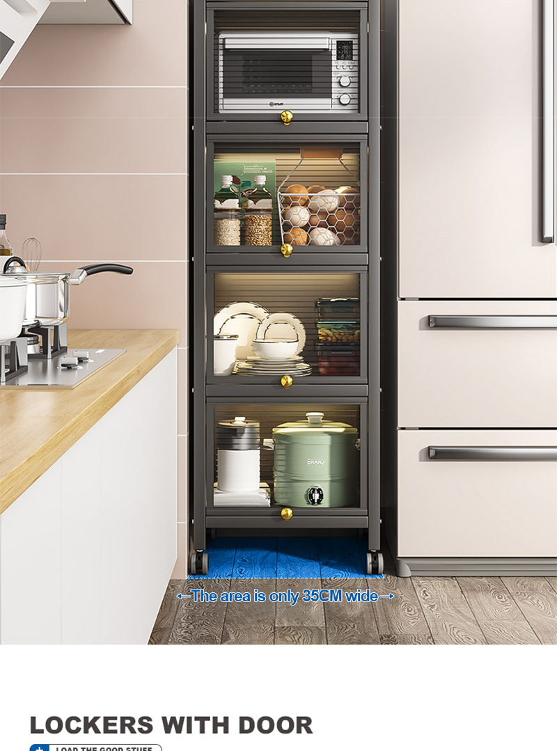 【High-quality】Kitchen Rack Dustproof Storage Cabinet Food Storage ...