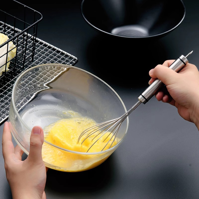 Food Grade Hand Stainless Steel Kitchen Whisk Tools Wire Whisk Flat Egg ...
