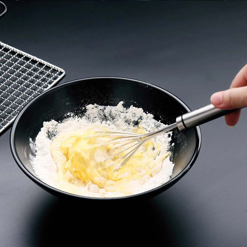 Food Grade Hand Stainless Steel Kitchen Whisk Tools Wire Whisk Flat Egg ...