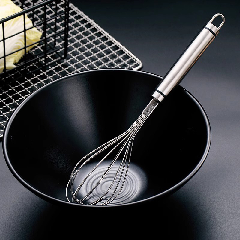 Food Grade Hand Stainless Steel Kitchen Whisk Tools Wire Whisk Flat Egg ...