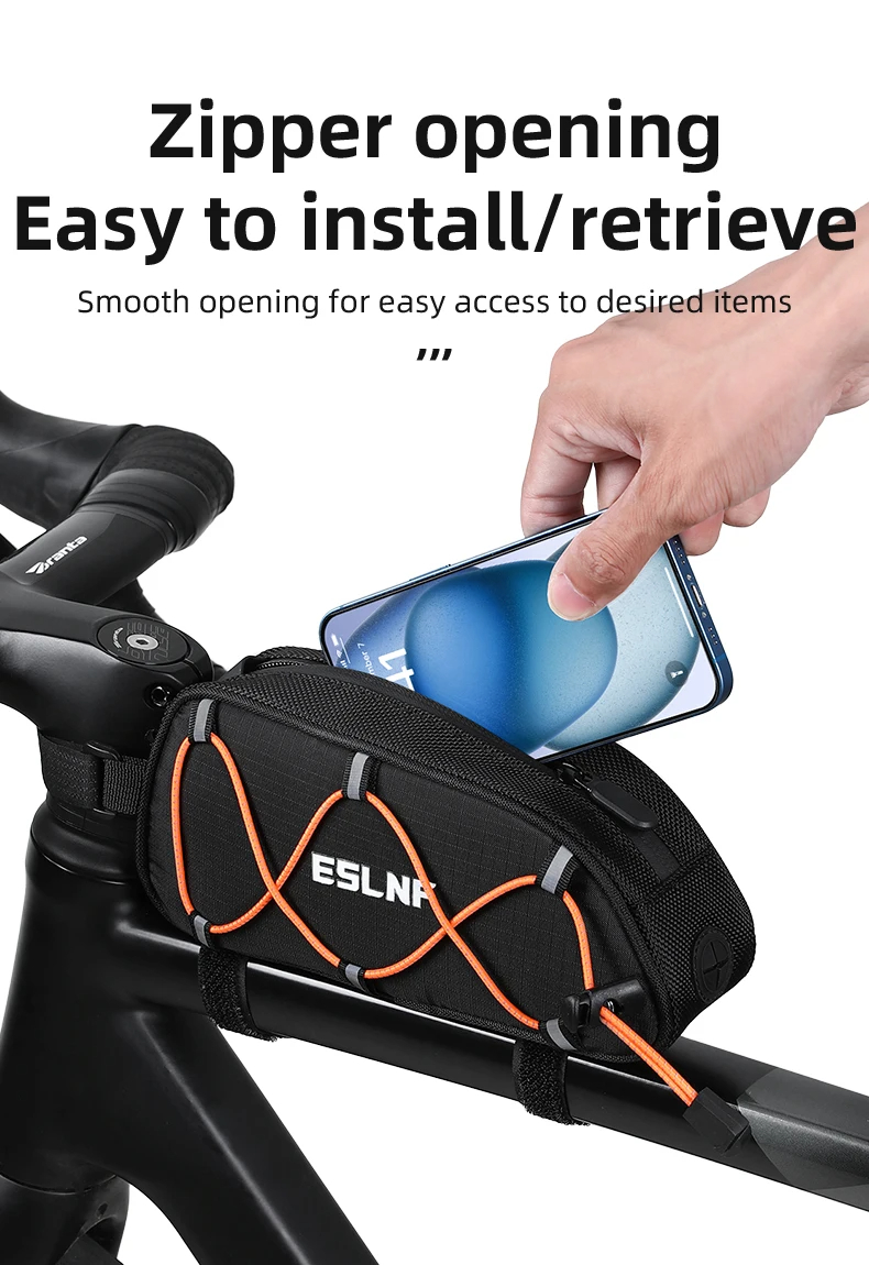 ESLNF Side Drawstring Top Tube Bag Bike Bag Multifunctional Waterproof ...