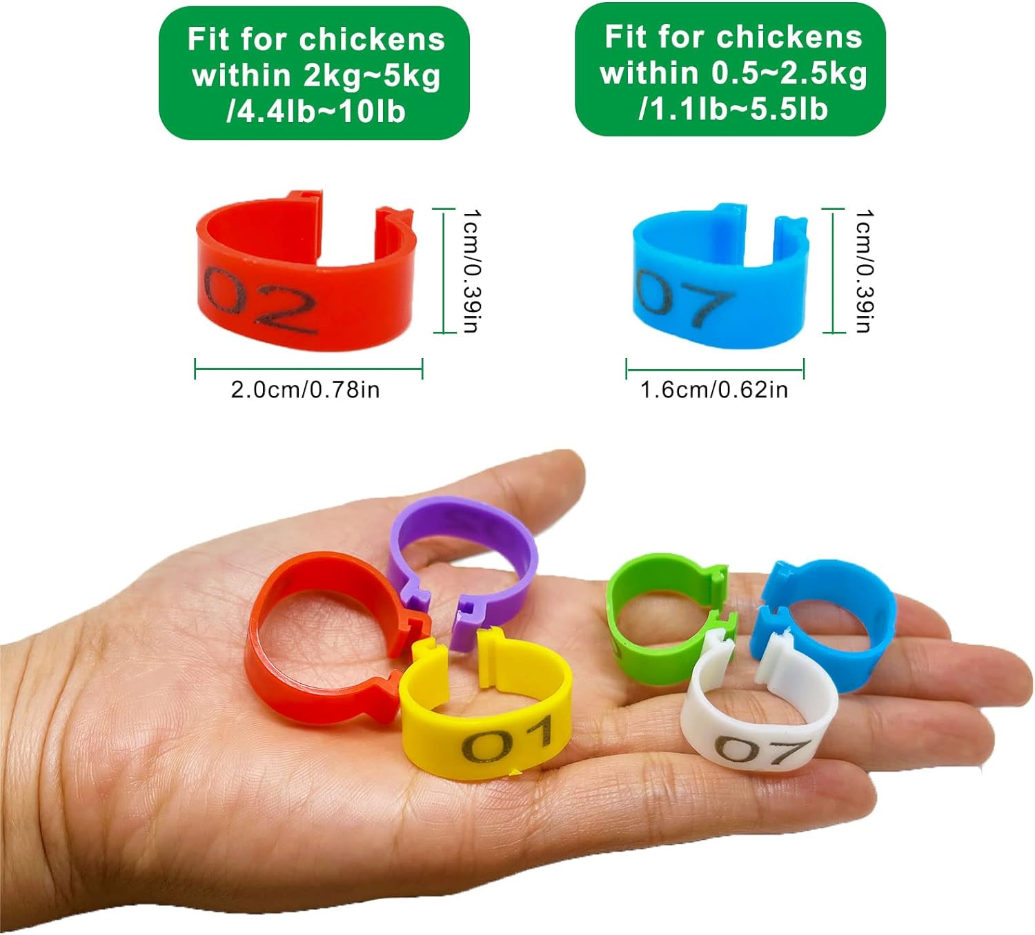 Chicken leg rings Poultry leg bands Clip-on Chicken ankle rings for ...