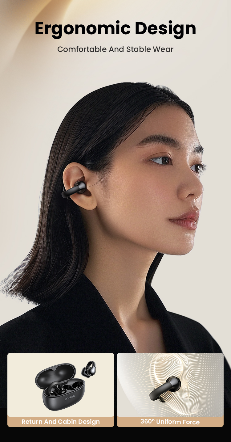 Écouteurs Sans Fil UGREEN HiTune P3, Bluetooth 5.4, 12mm Drivers, 28H Playtime, 2 Mics, IPX5