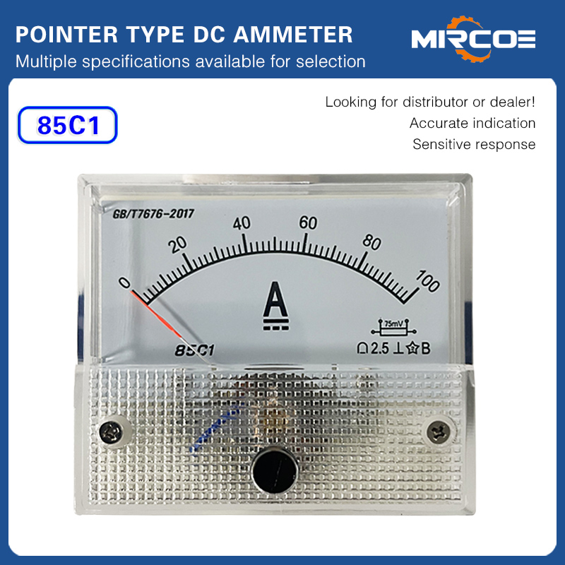 DC 100A Pointer Ammeter Meter Amp For Electrical Control Panel High ...