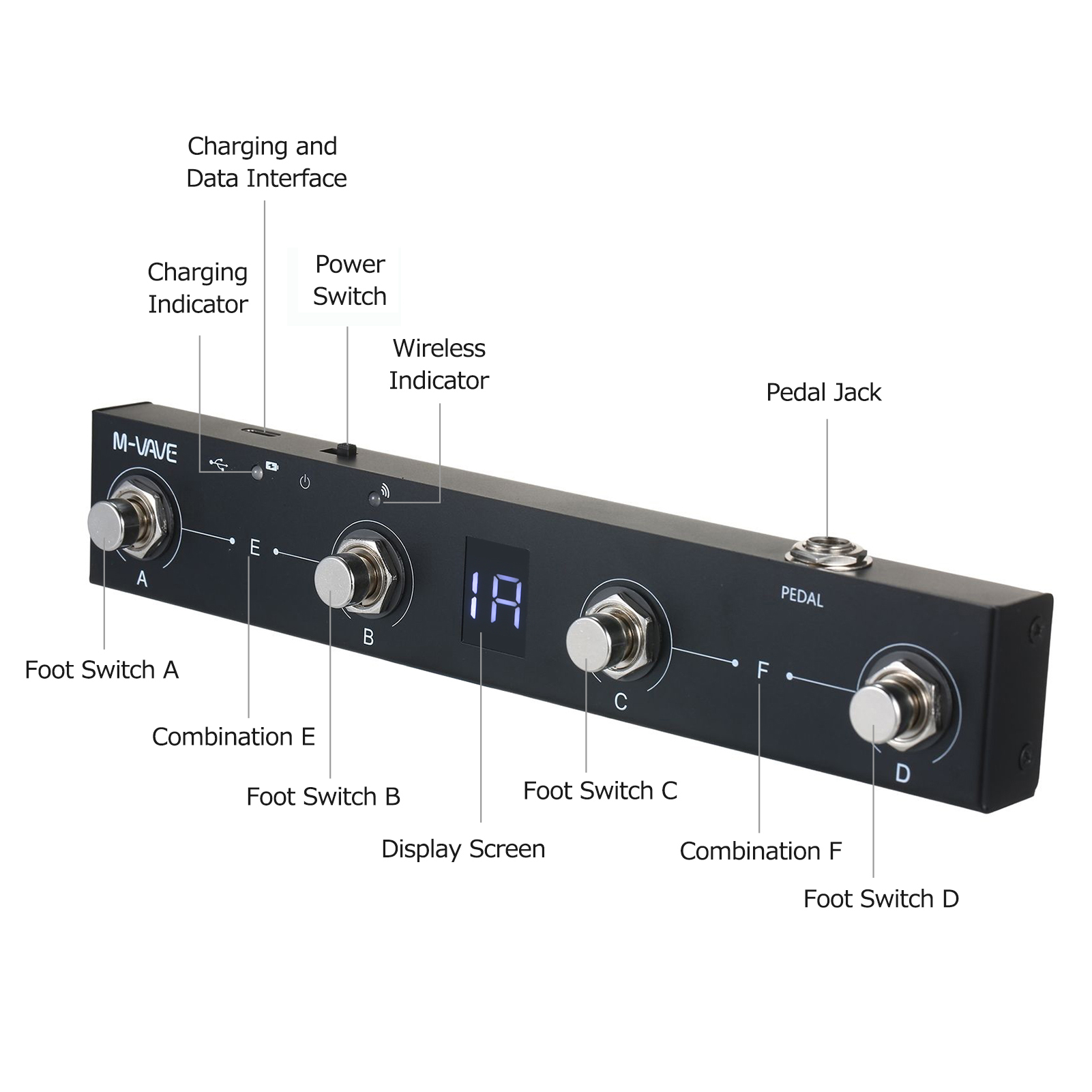 M-VAVE Chocolate BT Wireless MIDI Controller Rechargeable 4 Buttons ...