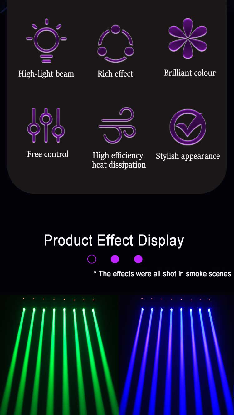 JC 230W LED Beam Shaking Head Light Pattern Colorful Rotating Light ...