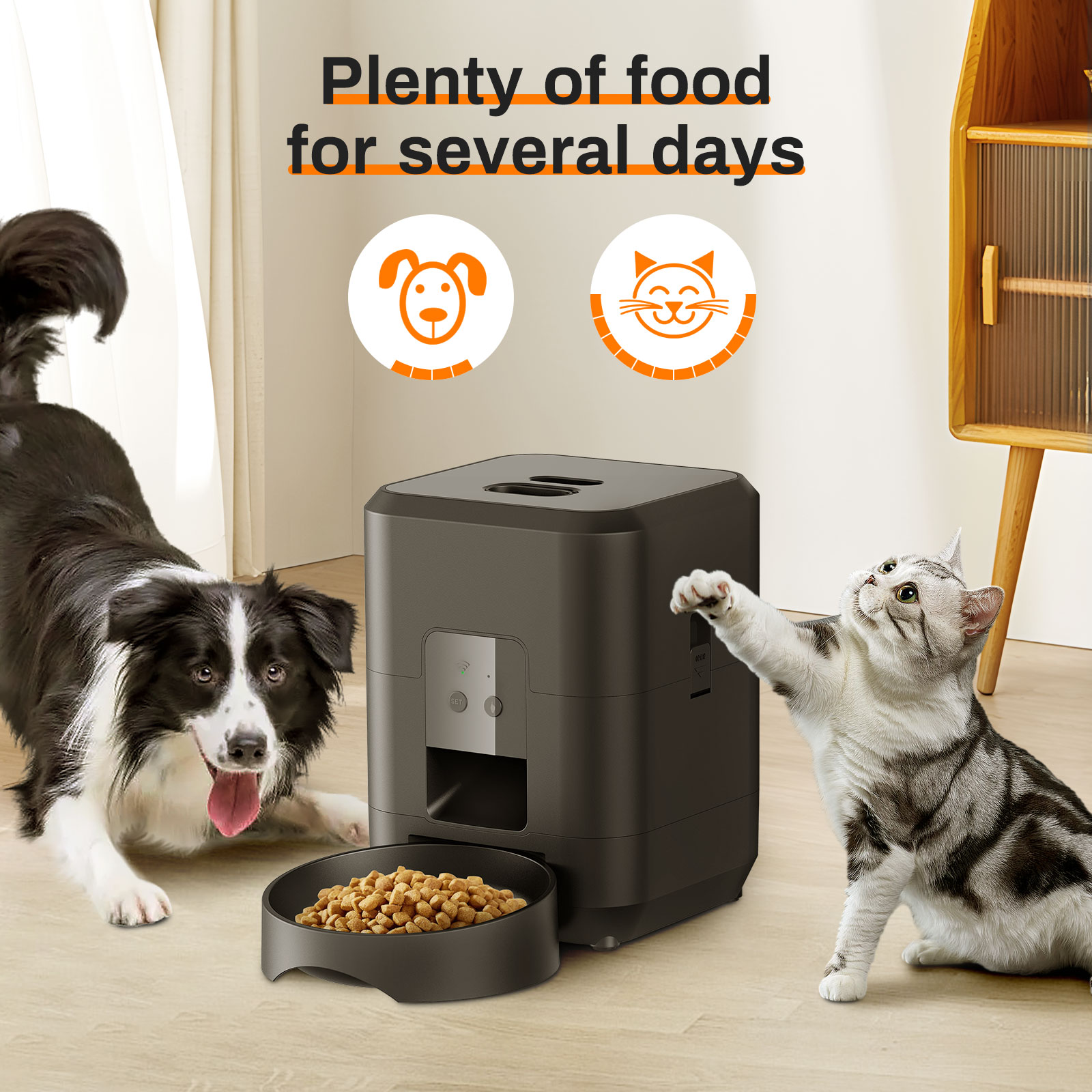Tuya WIFI cat automatic feeder and rechargeable induction cat waterer ...