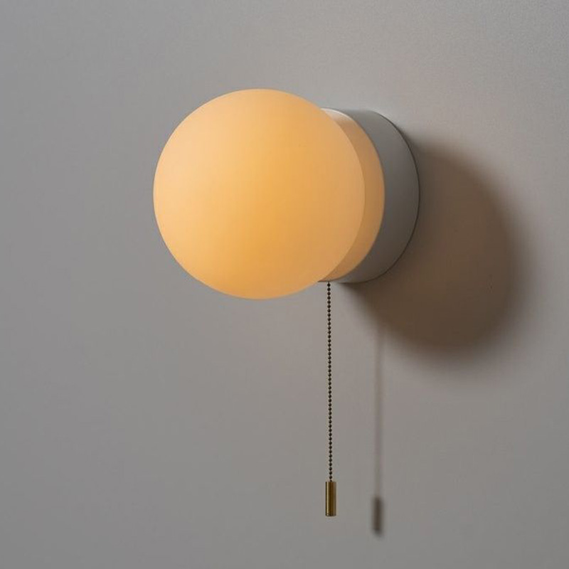 Nordic Round Wall Light with Pull Chain Switch LED Bedroom Bedside