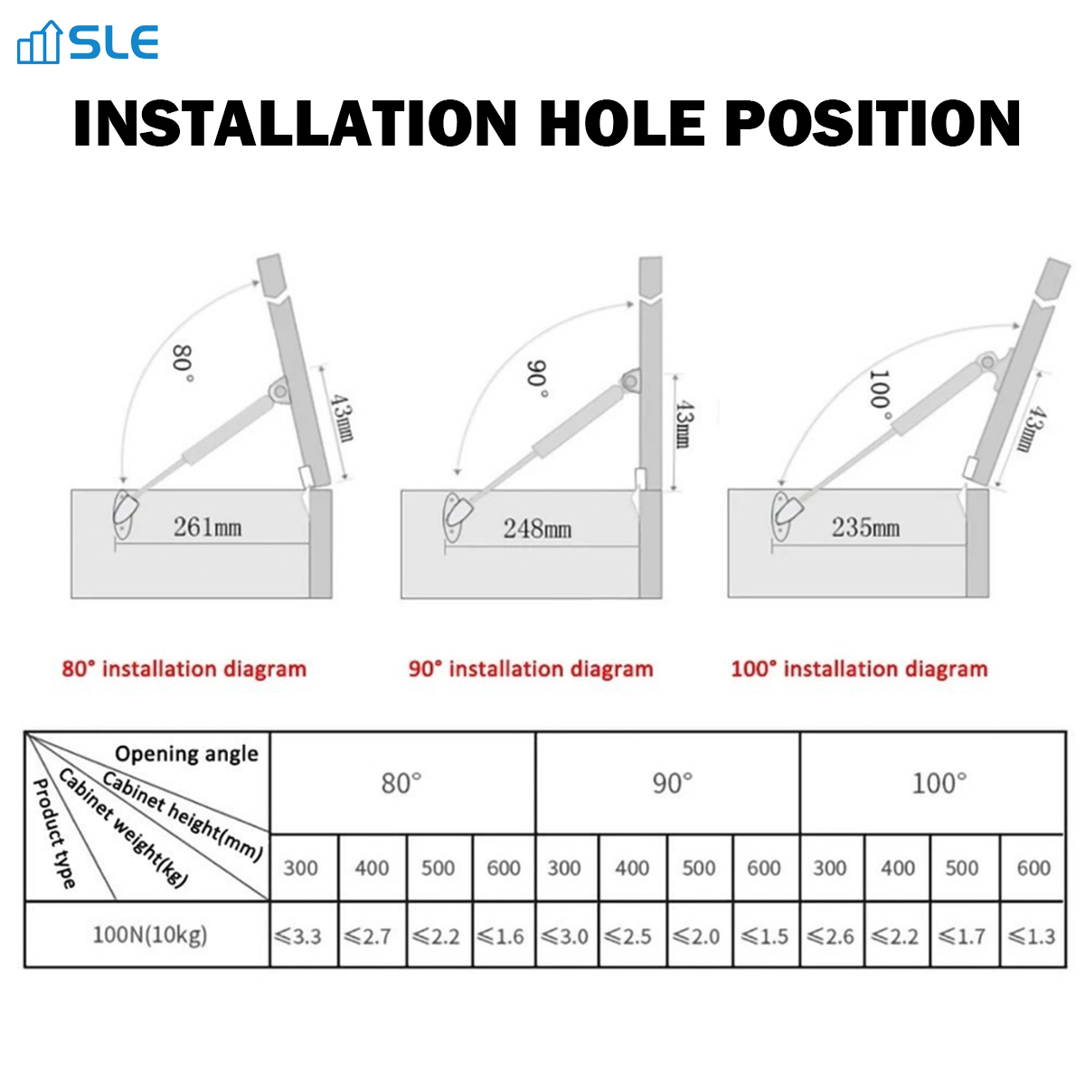 1PCS Pneumatic Support Rod Cabinet Door Lift Support Hydraulic Hinge ...