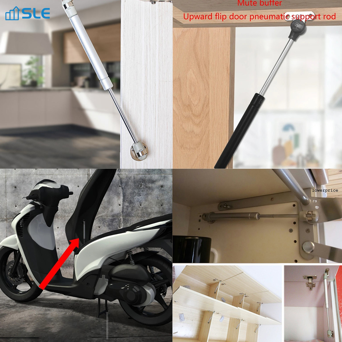 1PCS Pneumatic Support Rod Cabinet Door Lift Support Hydraulic Hinge ...