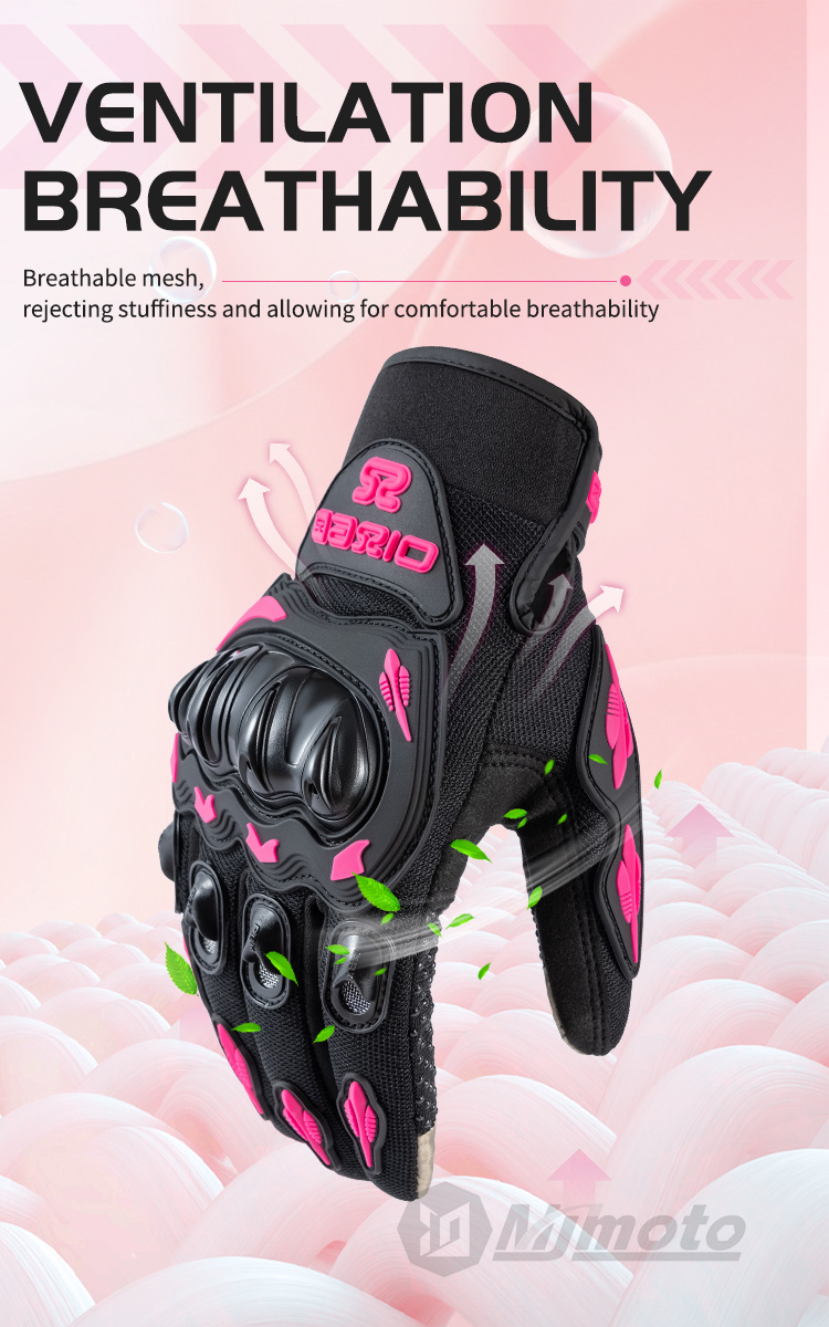 AXIO Motorcycle Gloves For Women Summer Breathable Full Finger Touch ...