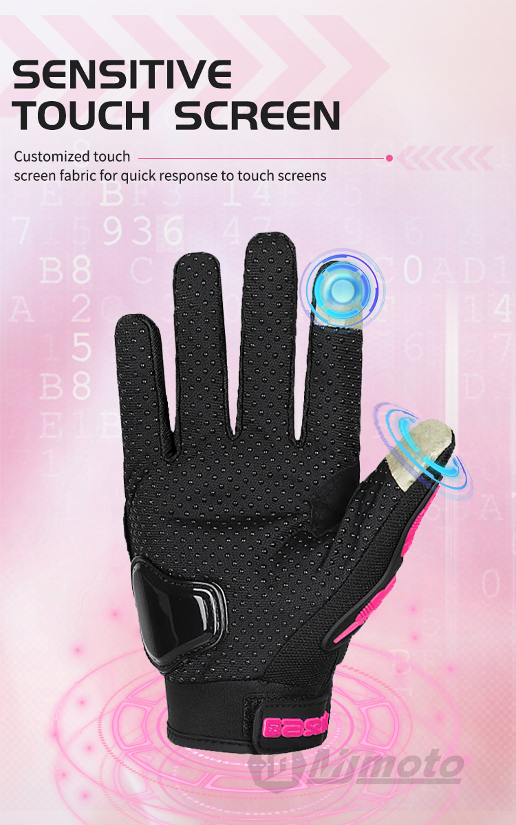 AXIO Motorcycle Gloves For Women Summer Breathable Full Finger Touch ...