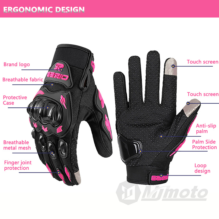 AXIO Motorcycle Gloves For Women Summer Breathable Full Finger Touch ...