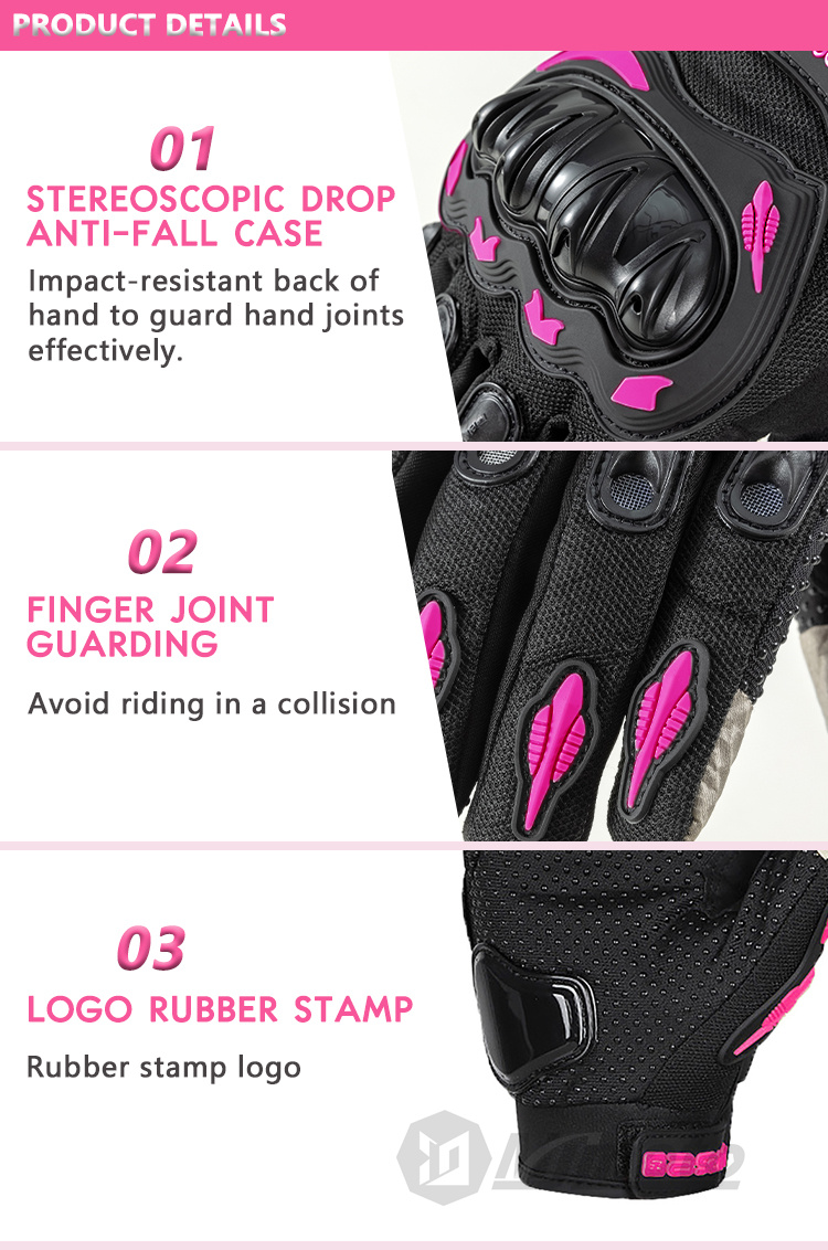 AXIO Motorcycle Gloves For Women Summer Breathable Full Finger Touch ...