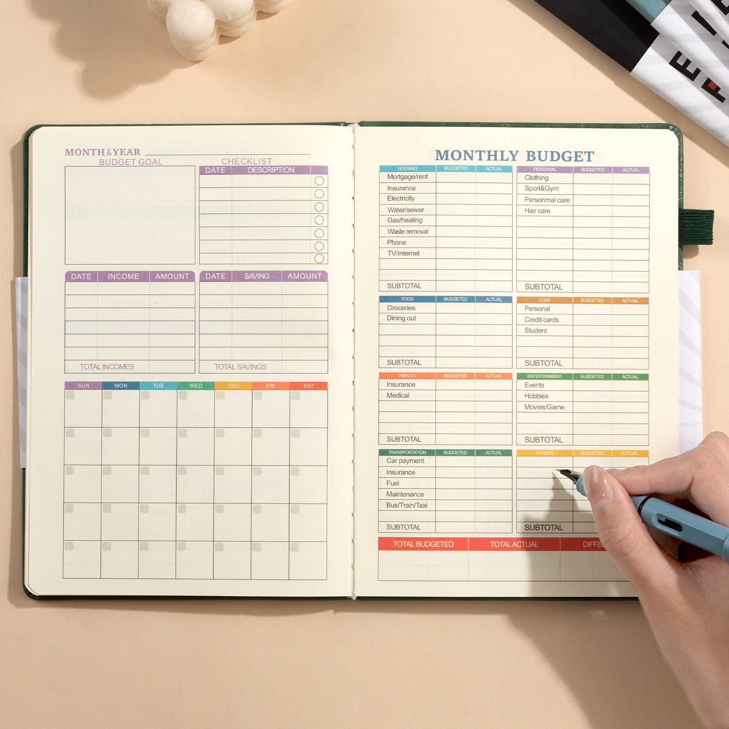A5 Planner Cash Budget Notebook Weekly Monthly Planner Notepad | Shopee ...