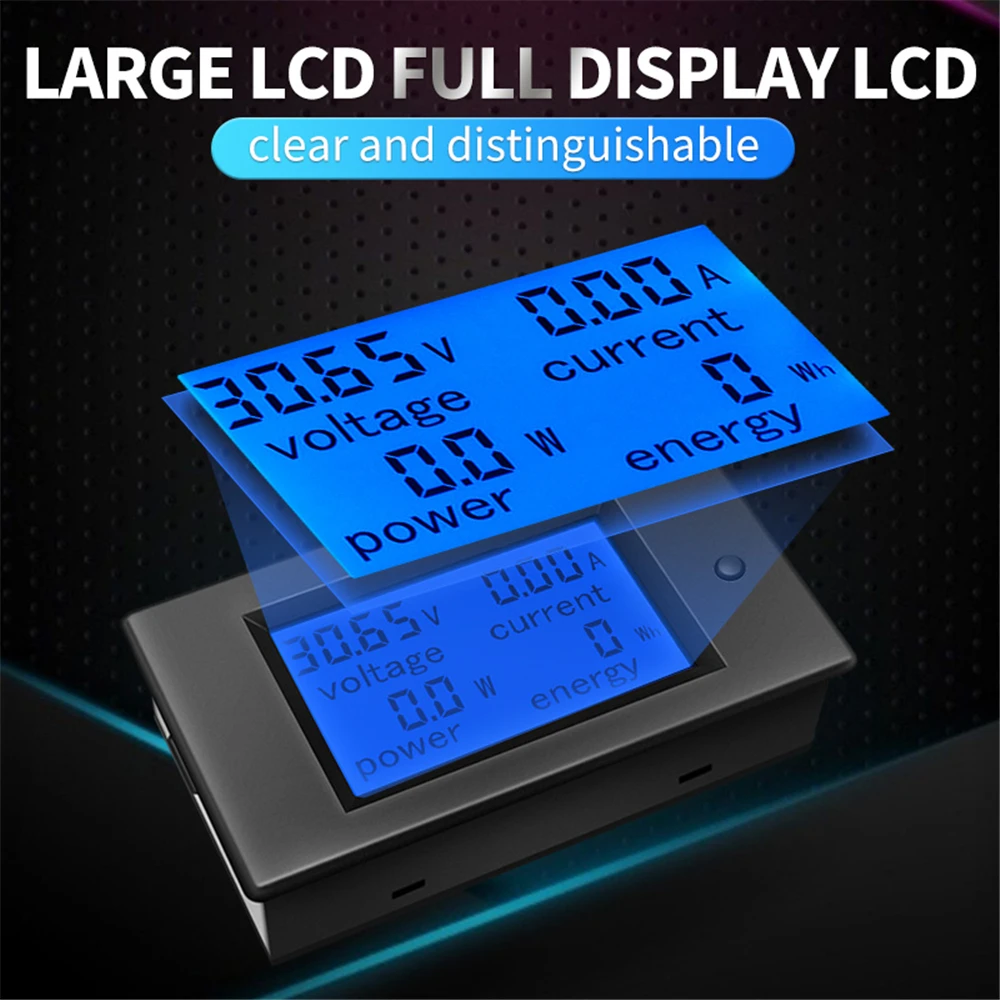 DEWIN PZEM-013 Digital Voltmeter Amperemeter DC 0–200 V, 10 A – Batterieprüfer Mit Energie- Und Widerstandsmessung, LCD Digitalvoltmeter Amperemeter PZEM-013