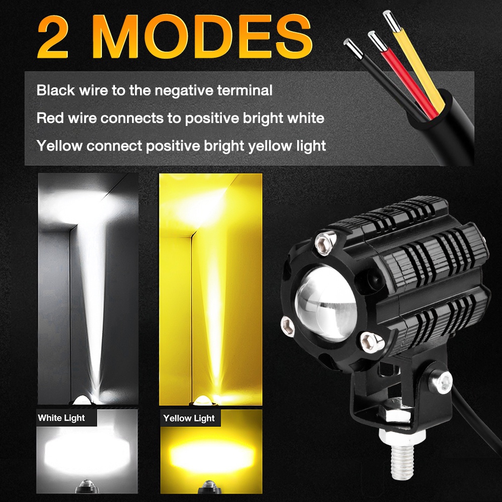 Mini Driving Light V6 High and Low Beam White and Yellow Single And ...