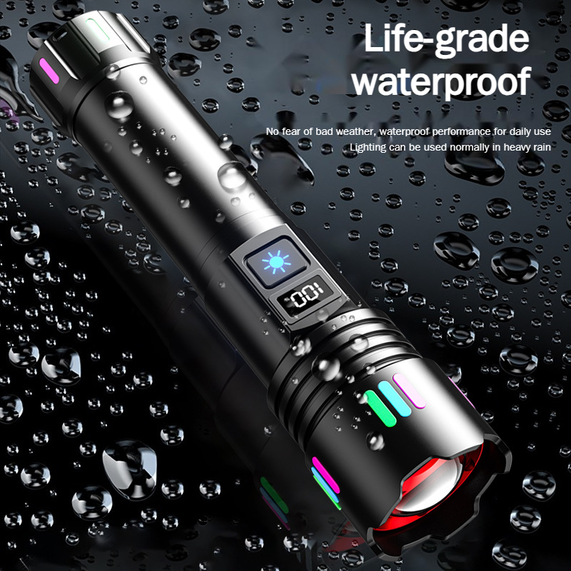 Upgraded multifunctional white laser flashlight with telescopic zoom ...