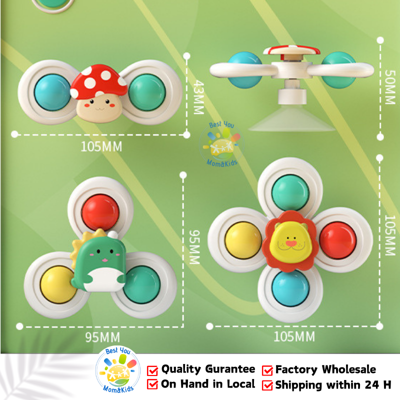Toddler Toys Baby Rotating Toy 3PCS Table Animal Finger Sucker Suction ...