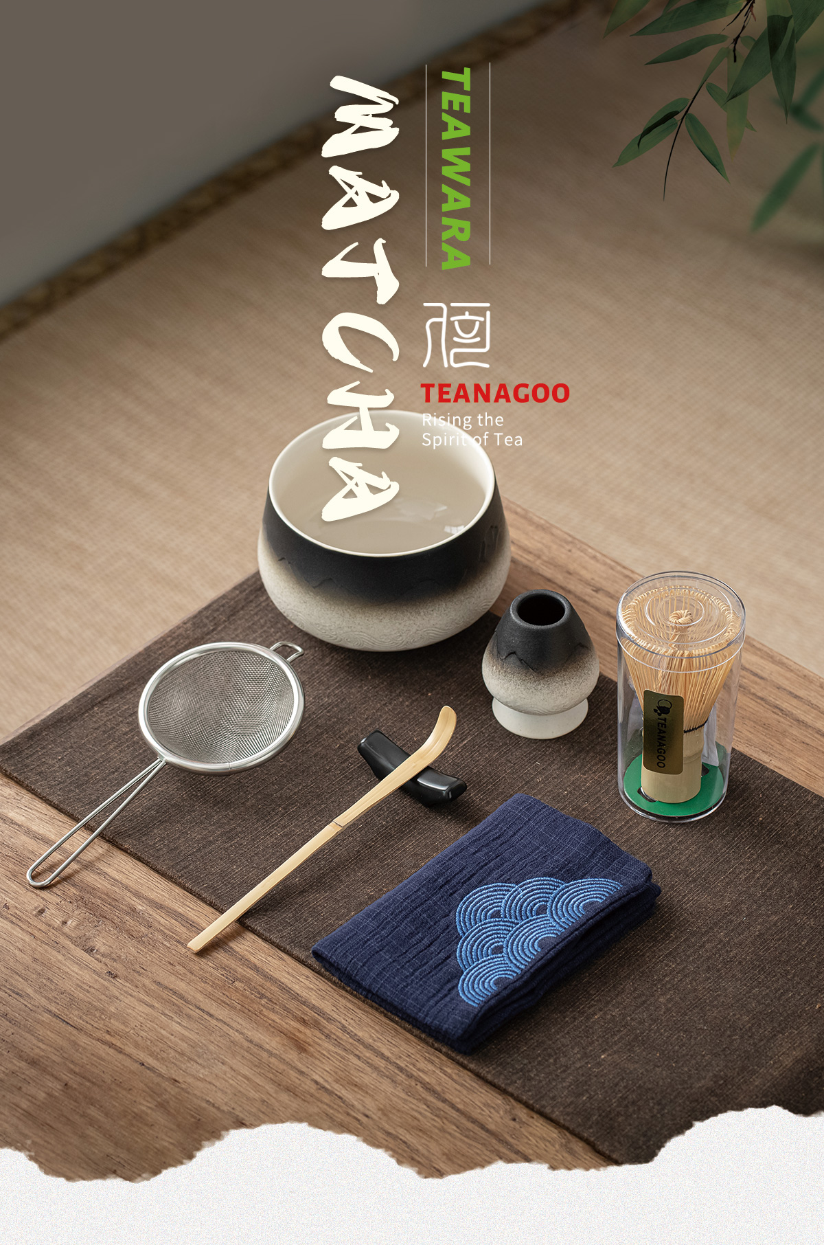 Set Matcha 7 Pièces - Bol, Fouet En Bambou, Passoire, Cuillère... Pour Cérémonie Du Thé (Cadeau Pour Amateur)