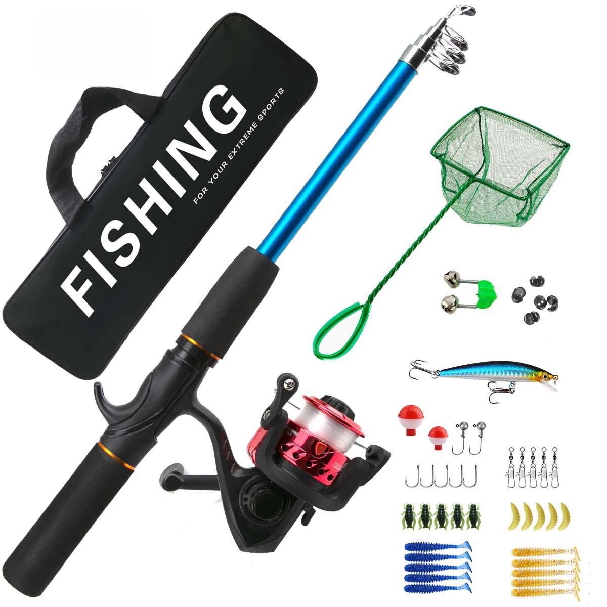 Fishing Rod Set Full Set Ultra Light Fishing Kit Spinning Fishing Reels ...