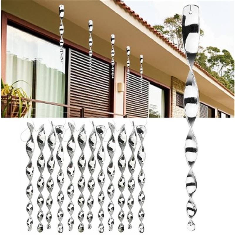 10PC Bird Repellent Spiral Rods - 30cm Reflective Wind-Activated Garden ...