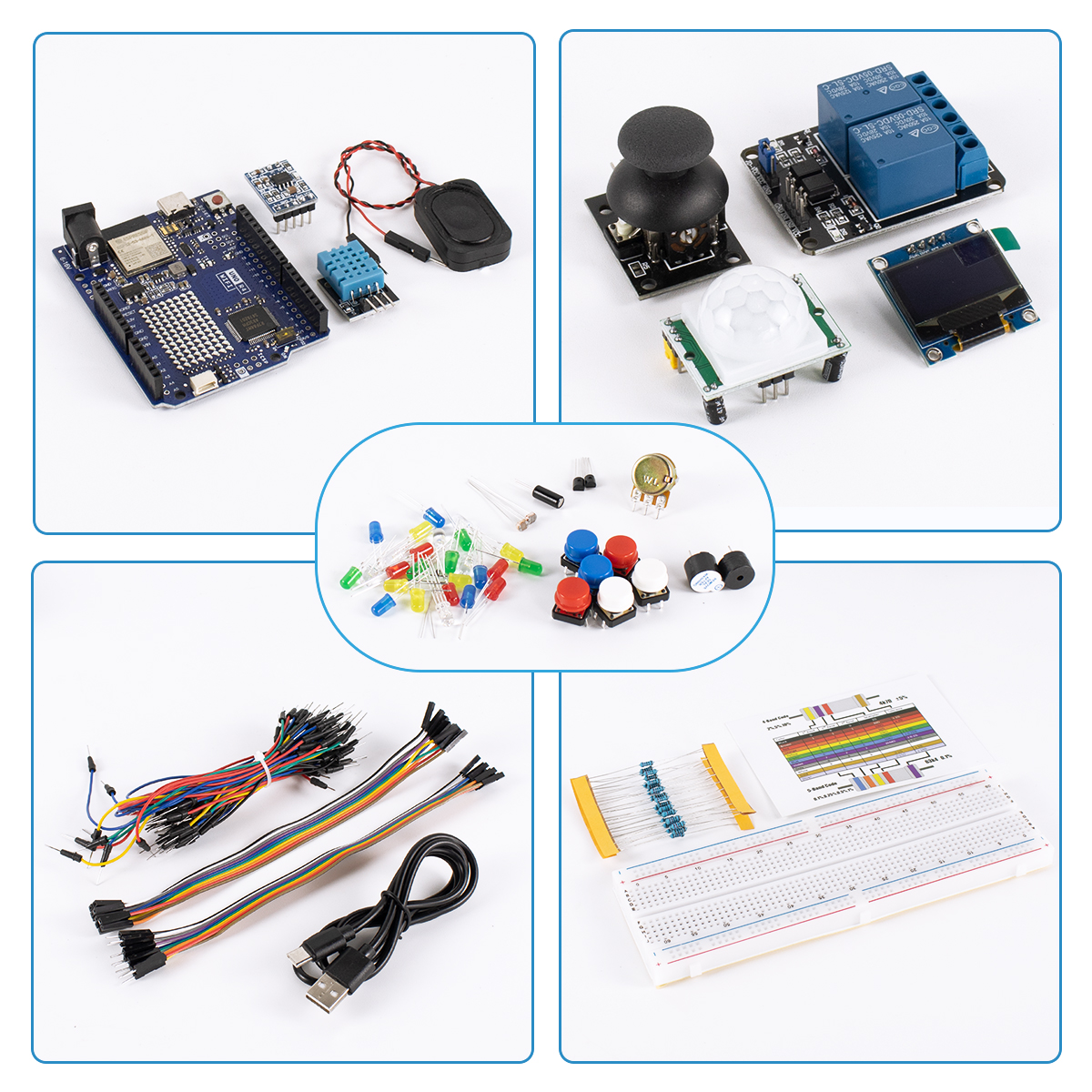 LAFVIN Arduino UNO R4 Basic Starter Kit with breadboard DHT11 WIFI IOT ...