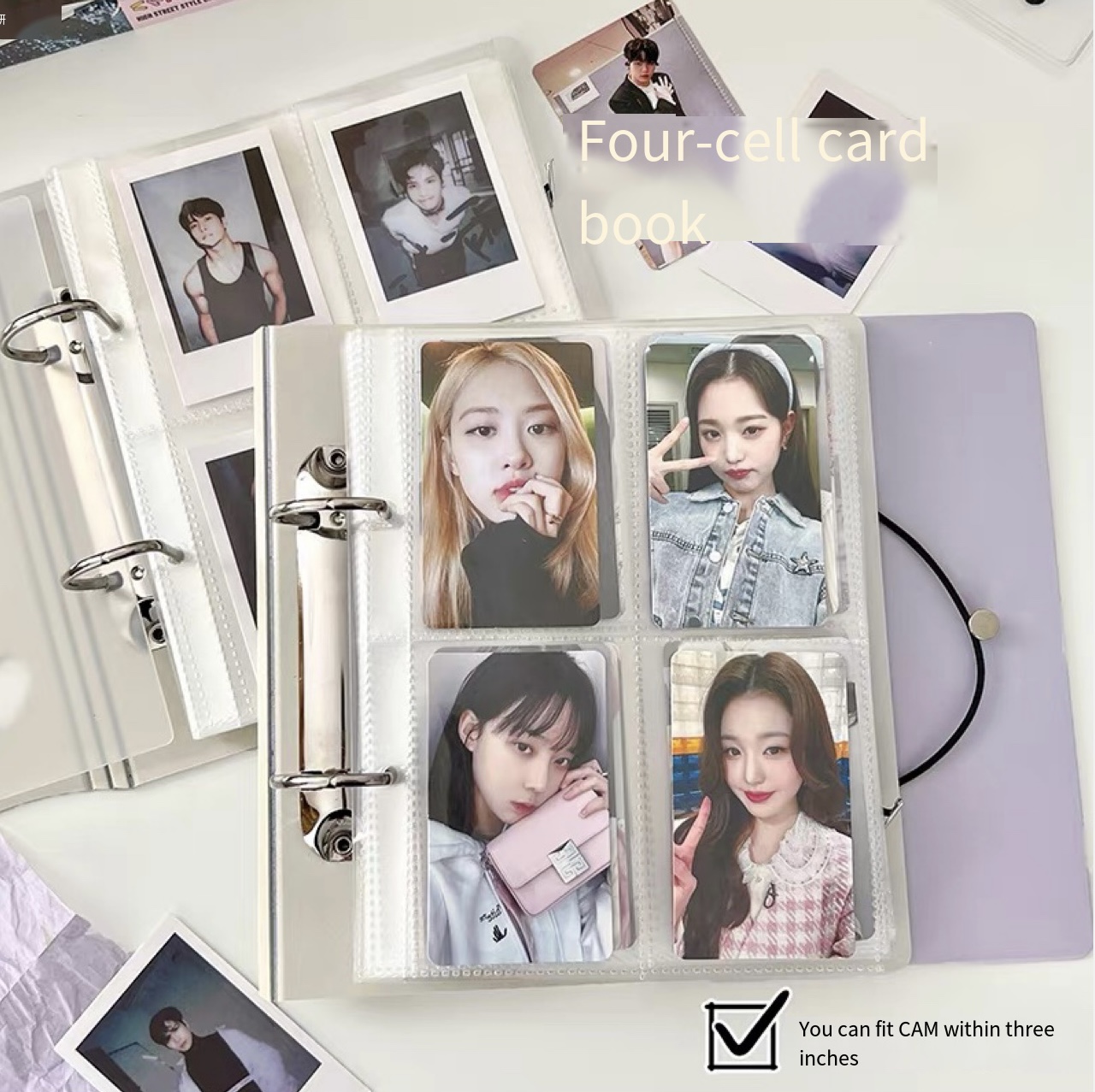 Kawaii D Shape Ring 3 inch Kpop Photo Card Binder Large Capacity Idol ...