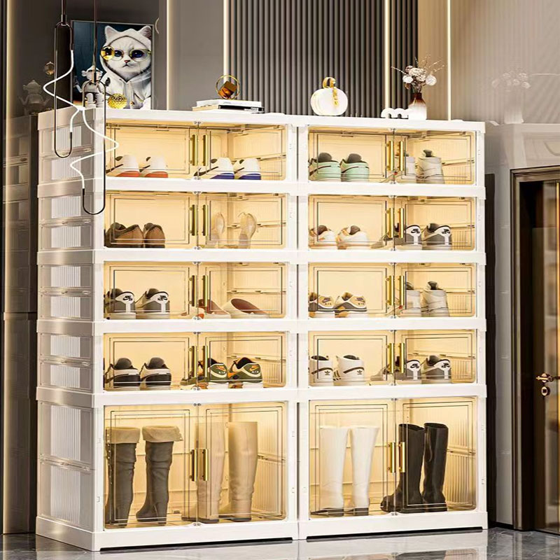New upgrade Shoe Rack With Door DIY Rak kasut Storage Box Bertutup ...