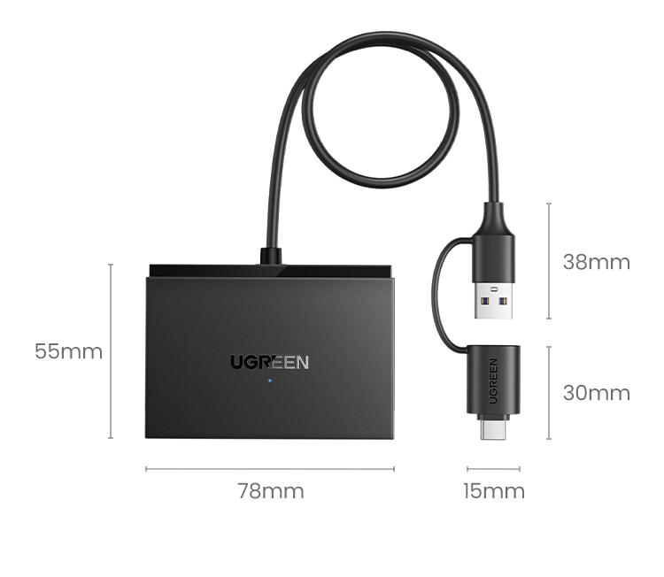Ugreen 4 in 1 Type-C/USB-A Dual Plug SD TF USB-A Card Reader for Camera ...