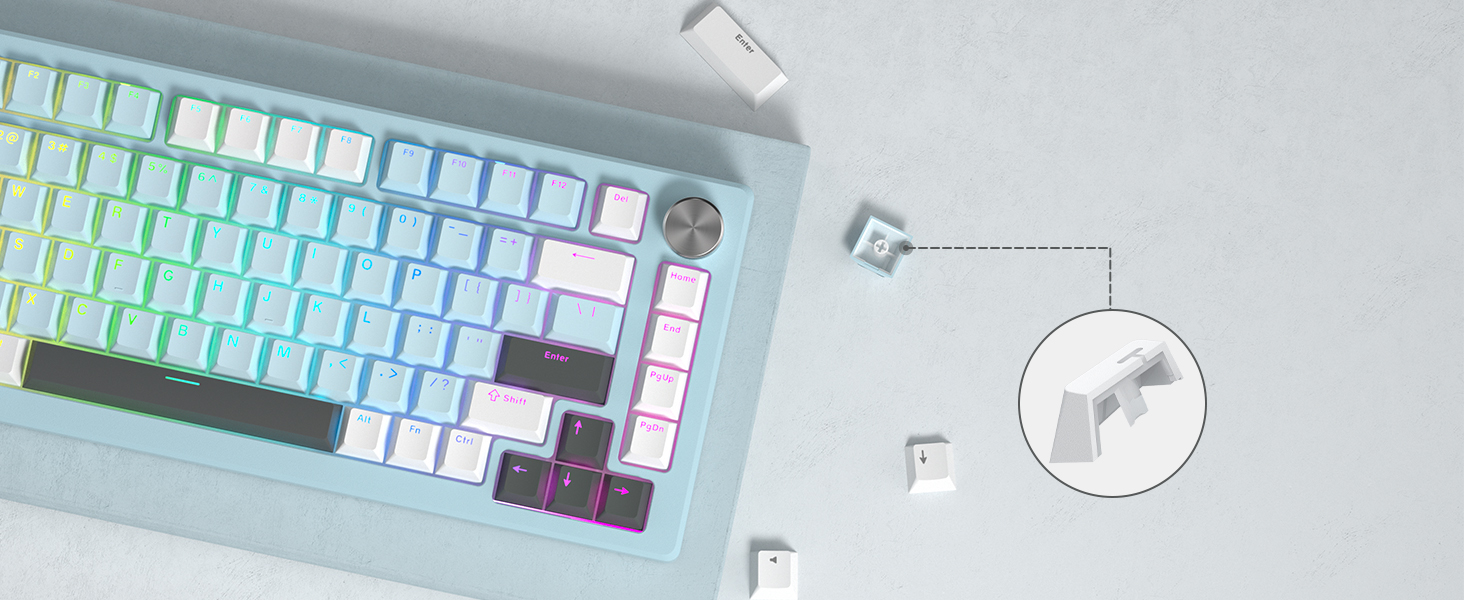 WOMIER Double Shot PBT 140 Keys Keycaps Shine Through Custom Cherry ...