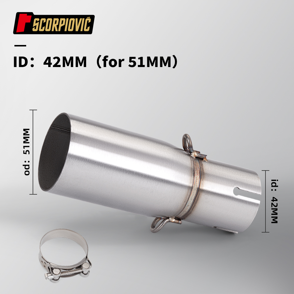 Motorcycle modified exhaust pipe suitable for 28-45mm adapter 51mm ...
