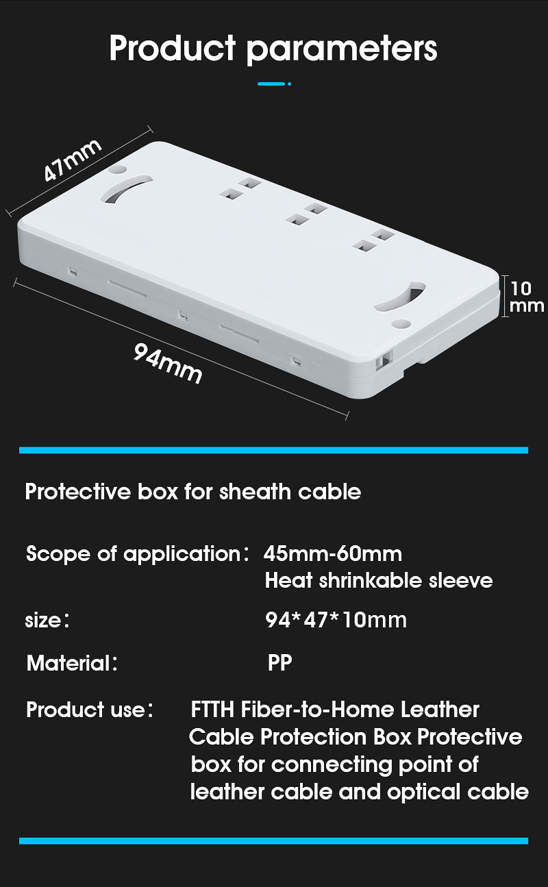 10pcs 2-in 2-out Fiber Optic Protection Box 2-in 2-out Leather Cable ...
