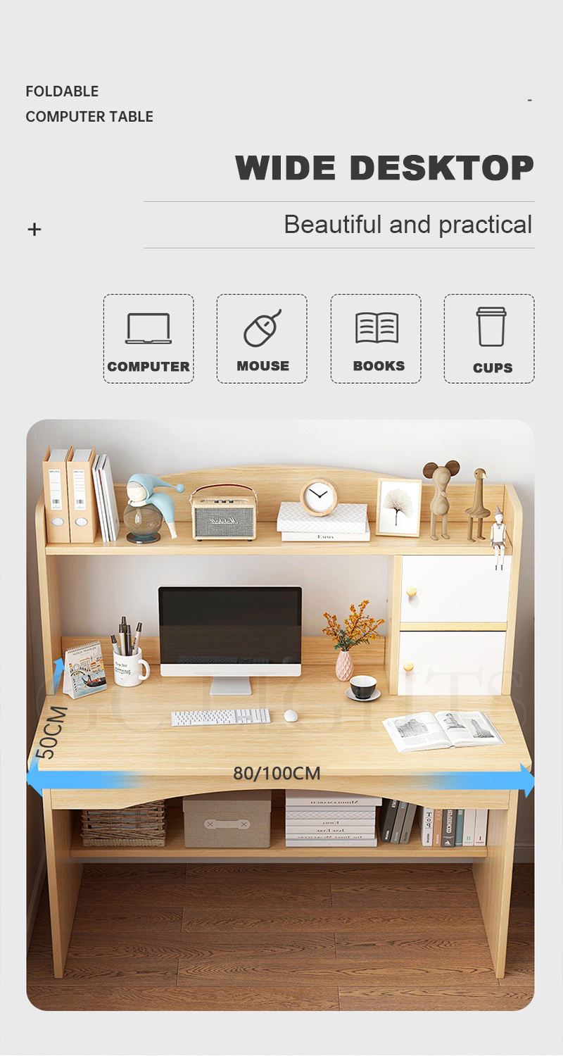 GC Study Table With Drawer Computer desk desktop home desk bookcase ...