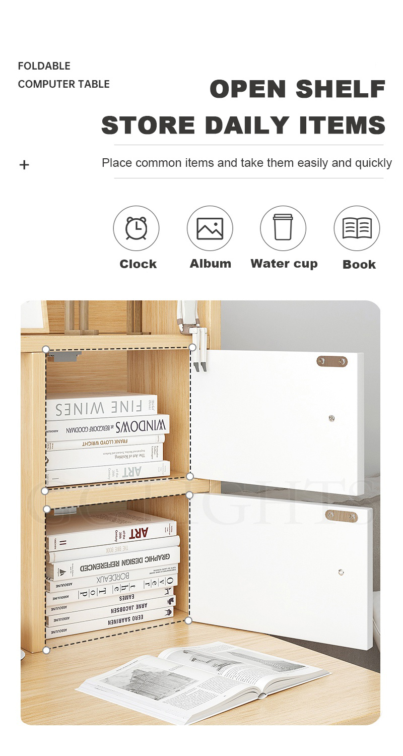 GC Computer Table Desktop with Drawer and Shelf Desk Bookcase ...