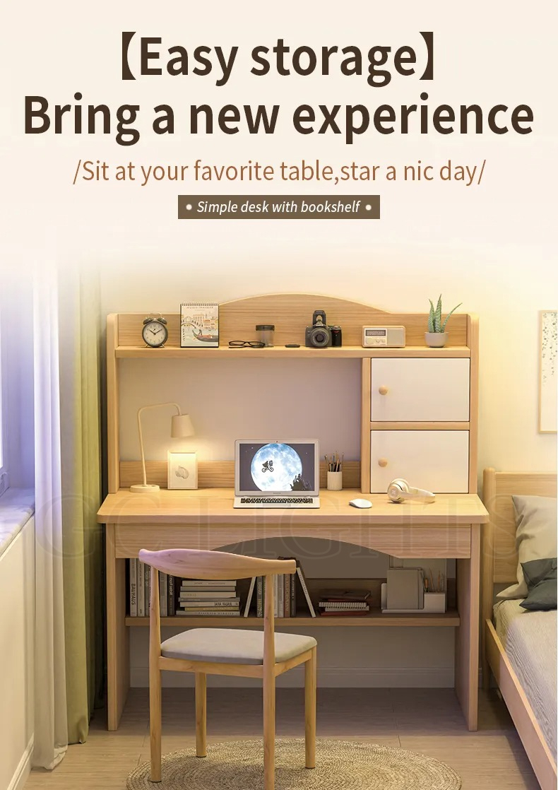 GC Study Table With Drawer Computer desk desktop home desk bookcase ...