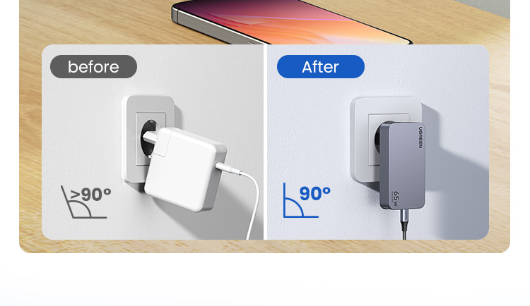 UGREEN GaN 65W Ultra-thin Fast Charger Adapter 3-Port GaN Compact Fast ...