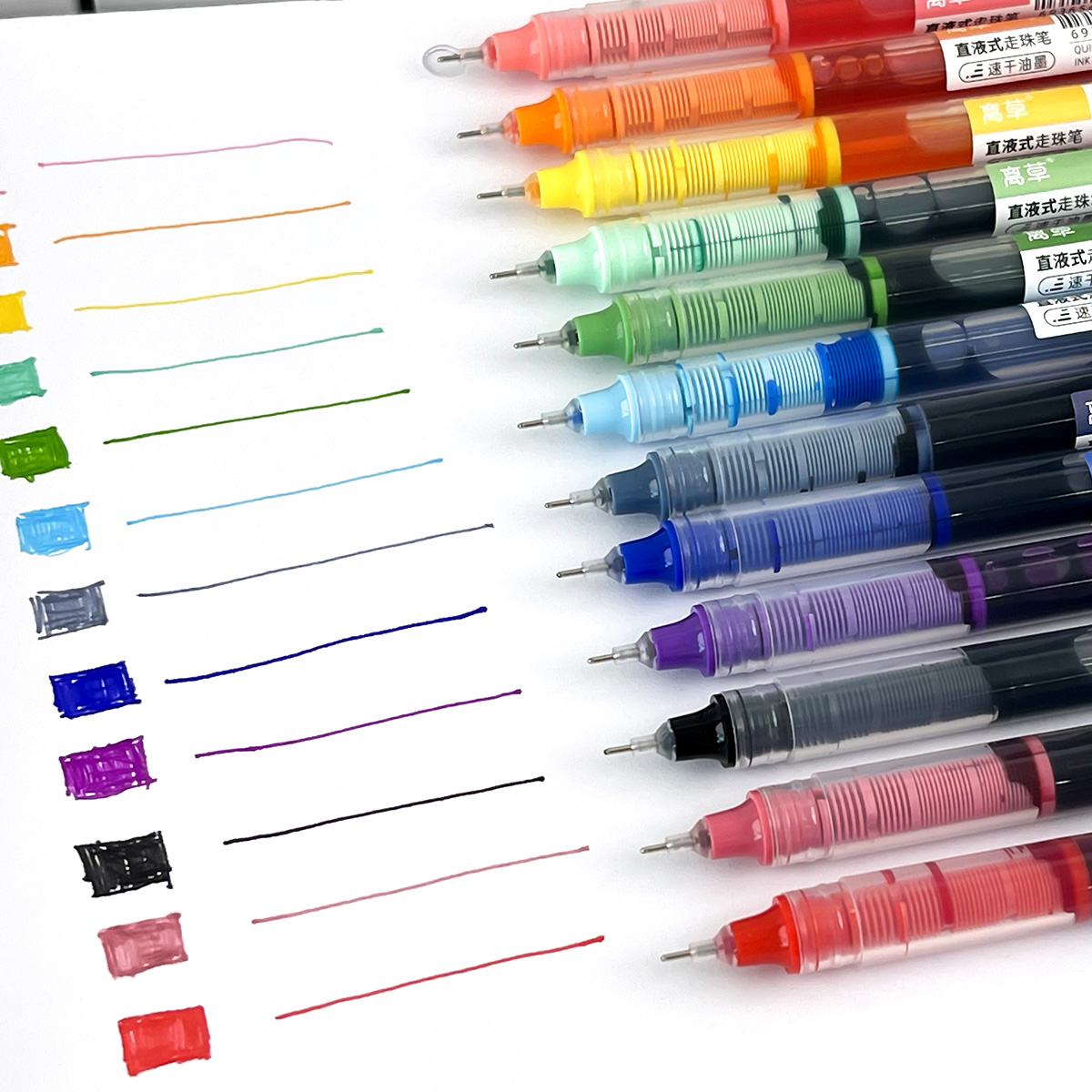 50PCS Quick-Drying Gel Pen 0.5mm liquid ball pen Dry Ink pen School ...