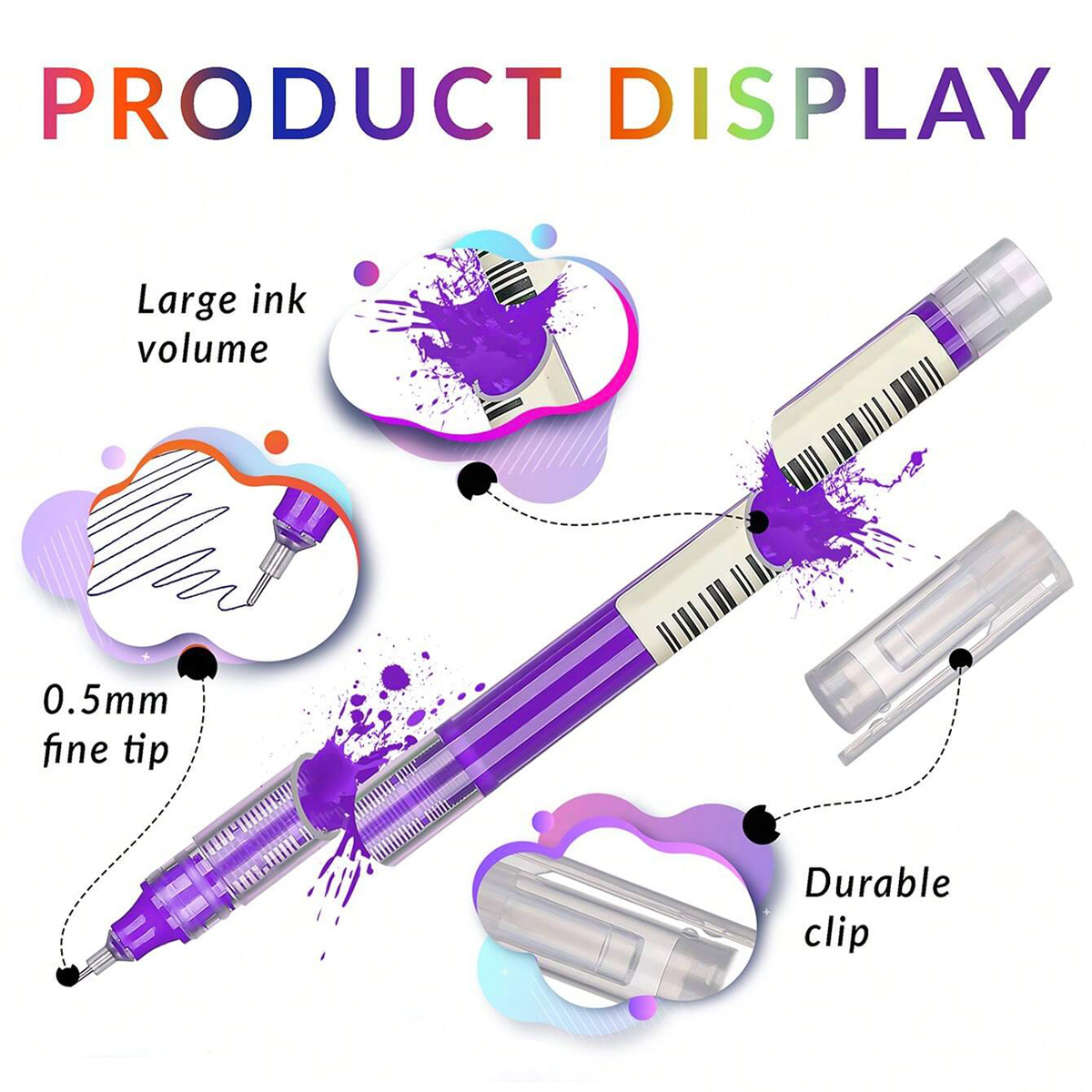 50PCS Quick-Drying Gel Pen 0.5mm liquid ball pen Dry Ink pen School ...