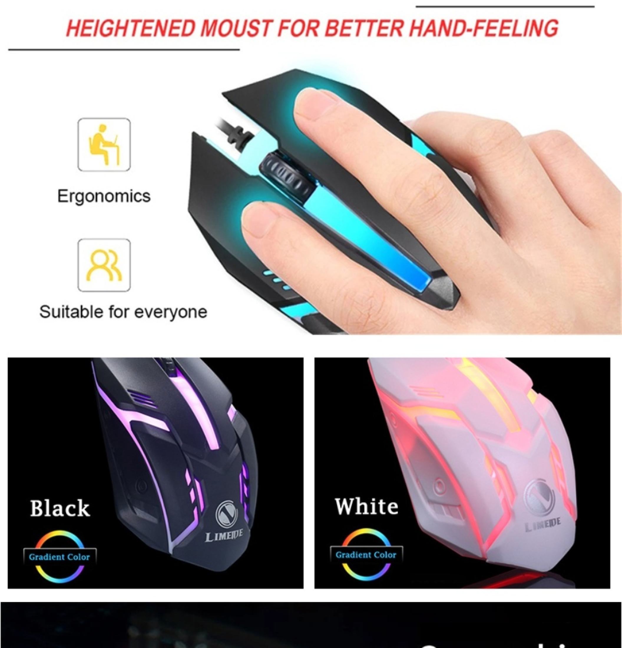 Gaming Mouse USB Wired Mouse For Laptop Computer PC High Configuration ...