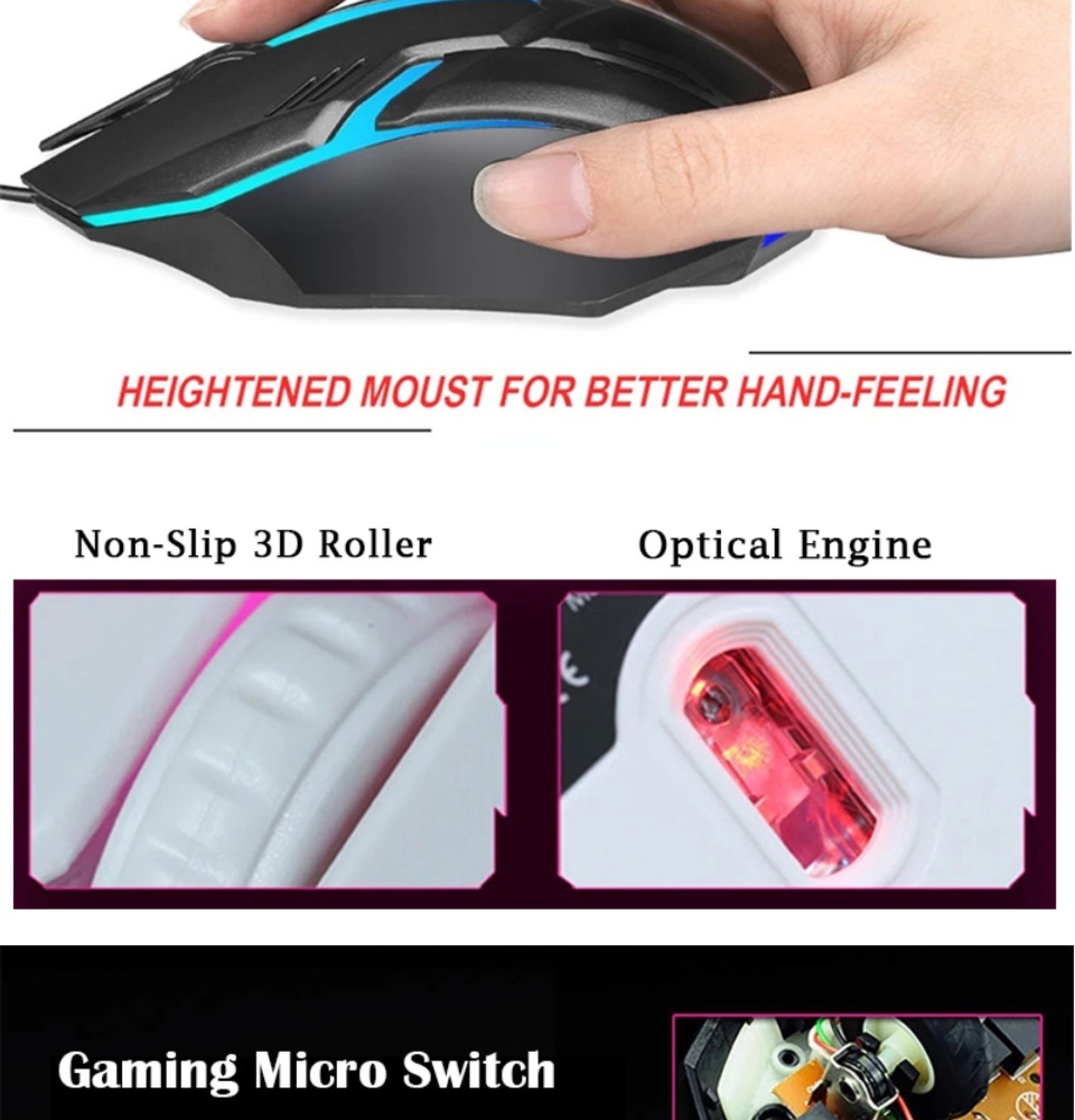 Gaming Mouse USB Wired Mouse For Laptop Computer PC High Configuration ...