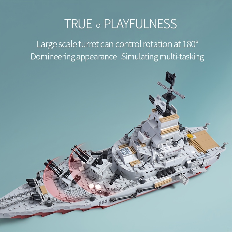 Navy War Chariot Ship Army Boat Plane Model Warships Building Blocks ...