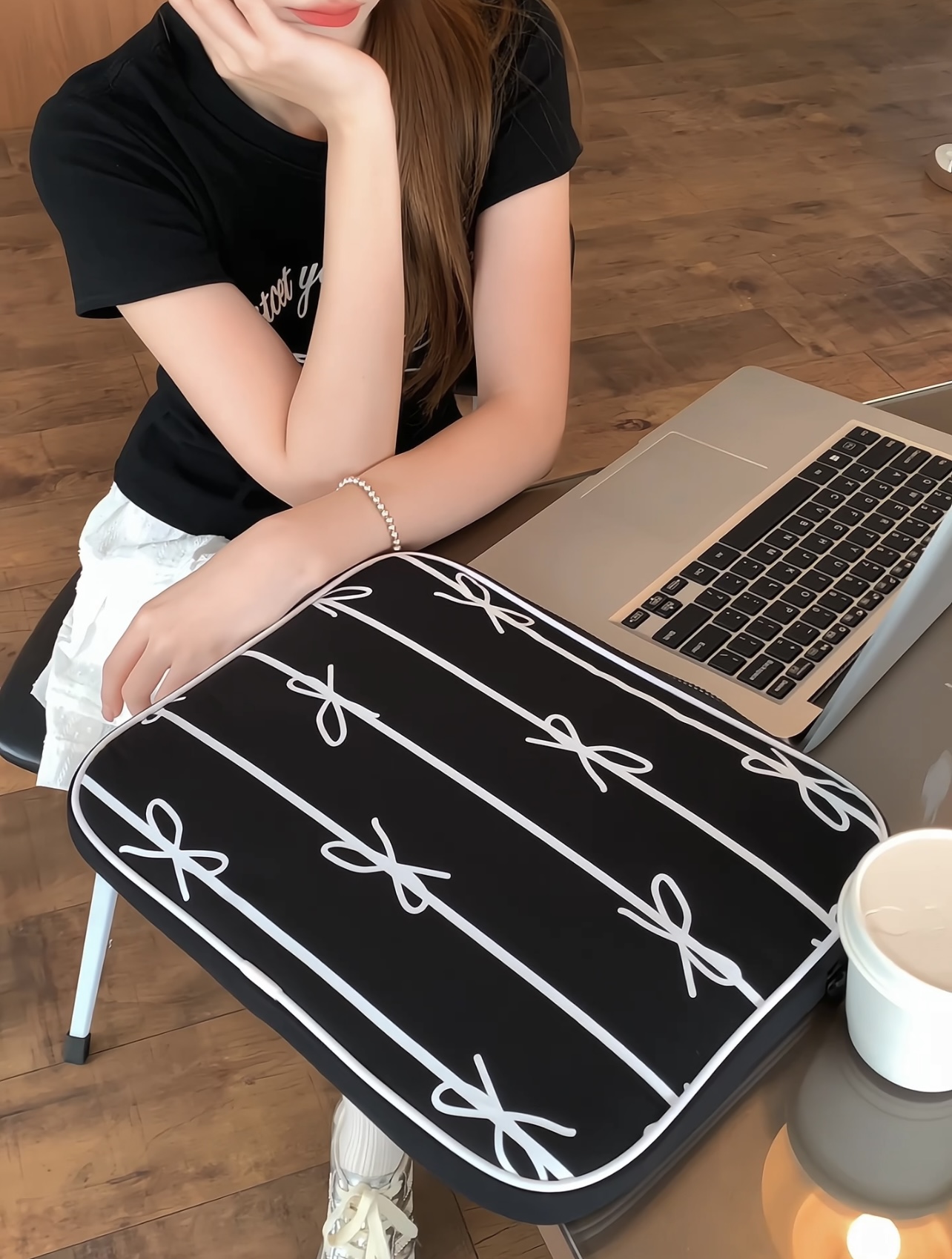 Korean Embroidered Laptop Bag 2025 Bow Design Shockproof Sleeve For 10 ...