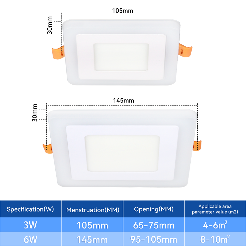 LED Panel Light Ceiling Lights 3W/6W Dual Color Downlight Dimmable Pin ...