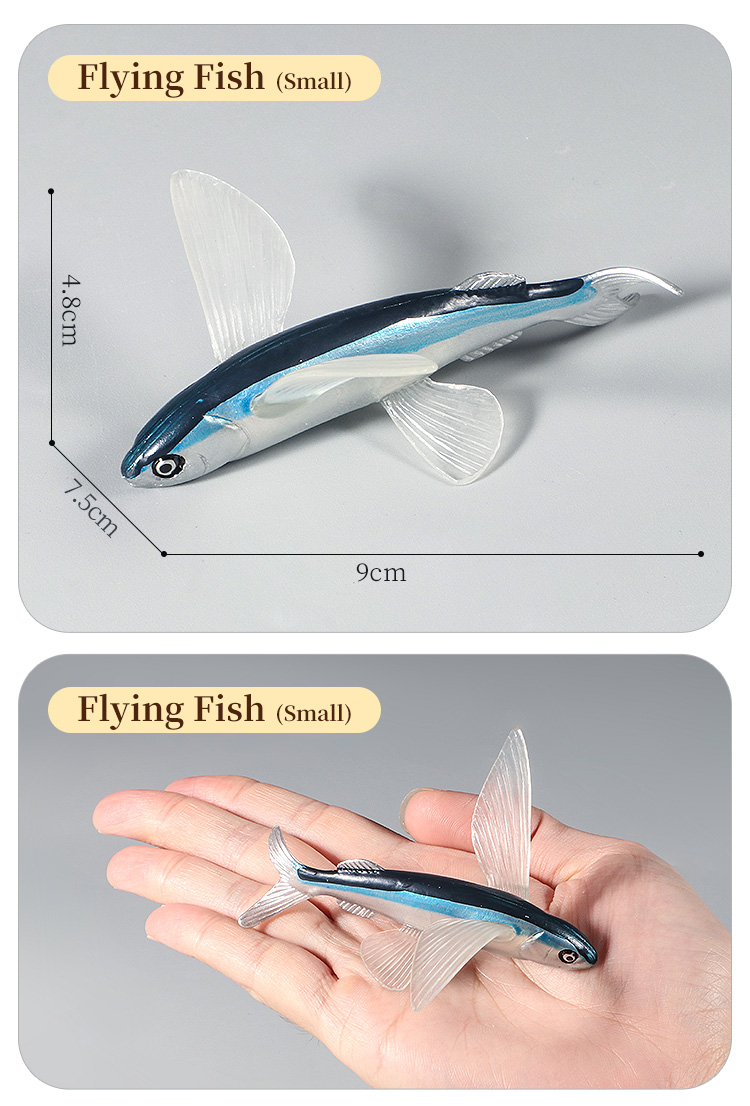 Ocean Marine Animal Underwater World Flying Fish Set Action Figures Sea ...