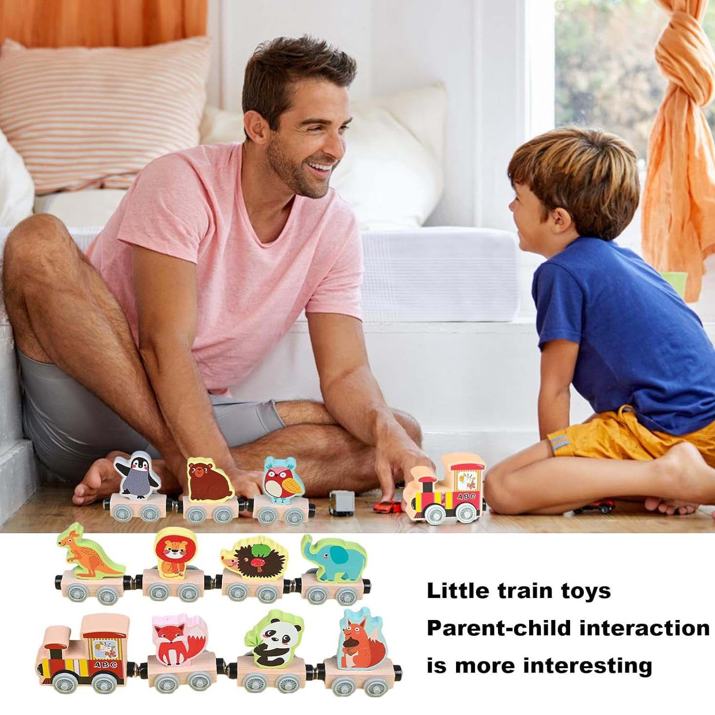 Magnetic Wooden Animals Train Set, Montessori Toys for Toddlers Toys ...