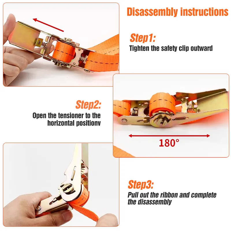 10M/8M/6M /4M Cargo Strap 4cm Heavy Duty Adjustable Ratchet Cargo Tie ...
