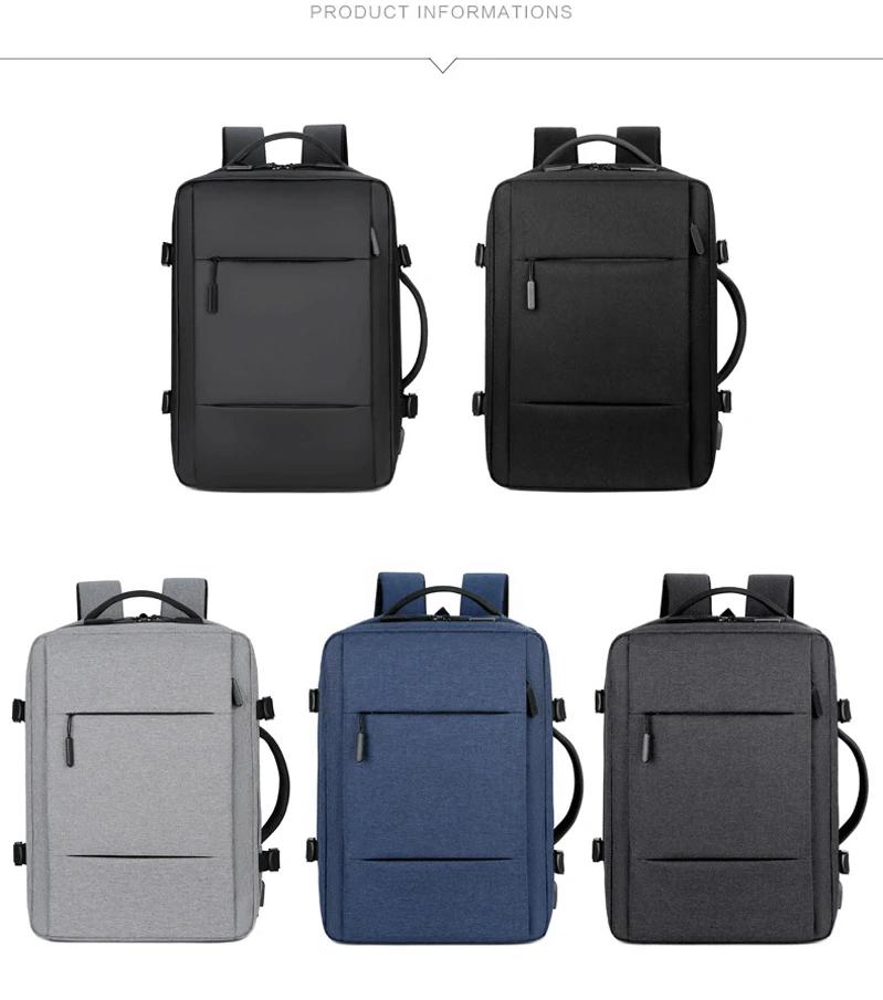Classic Travel Backpack Men Business Backpack School Expandable USB Bag