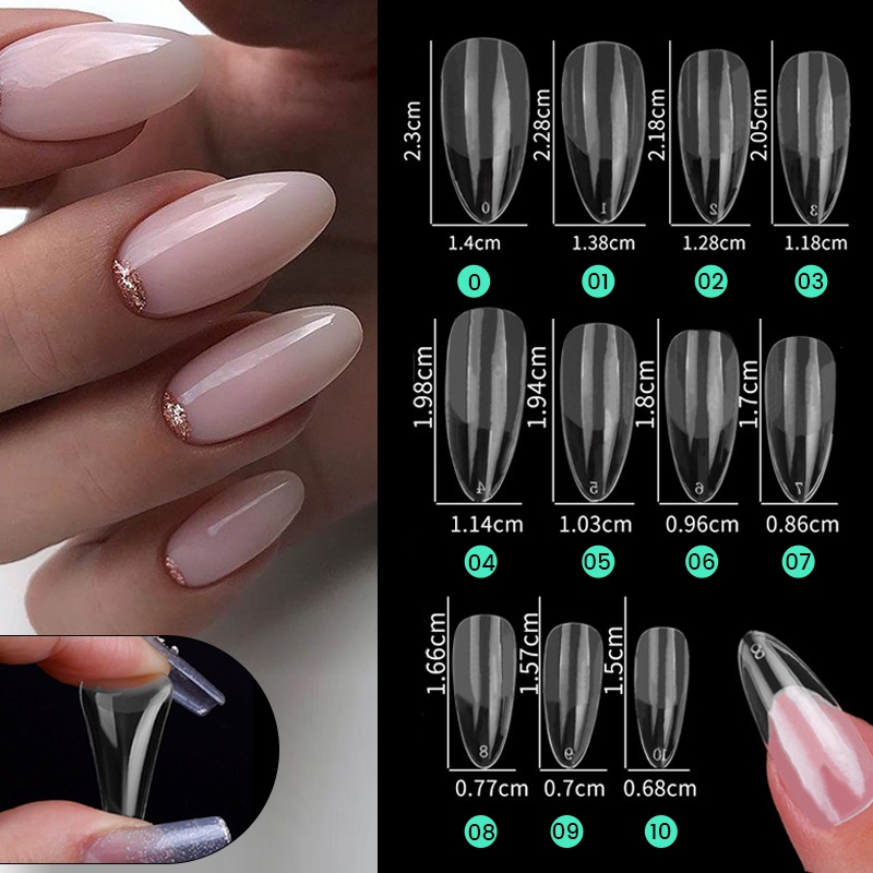 550 Pcs/Set Nail Tips Kit Nail Extensions Clear Gelly Tips Soft Gel ...